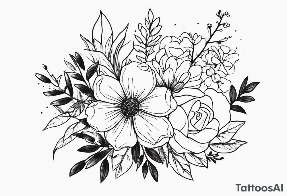 Floral bouquet tattoo idea