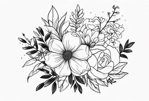 Floral bouquet tattoo idea