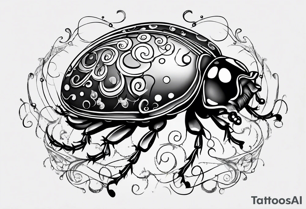 combination of a ladybug, the letter ‘s’, a jellyfish and a swing tattoo idea
