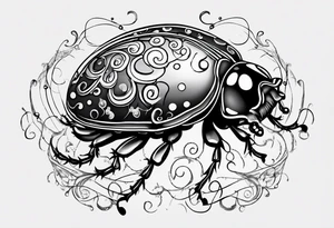 combination of a ladybug, the letter ‘s’, a jellyfish and a swing tattoo idea