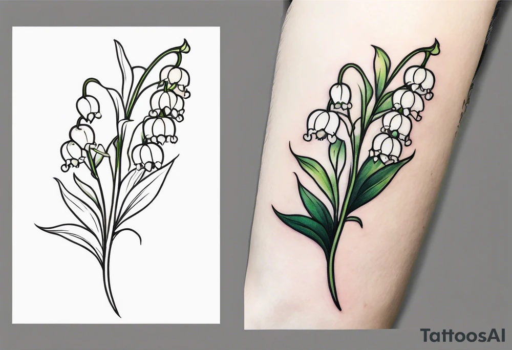 Neo traditional lily of the valley tattoo idea