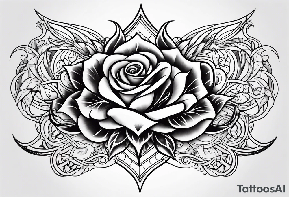 Flames,rose, Lucifer Symbol tattoo idea