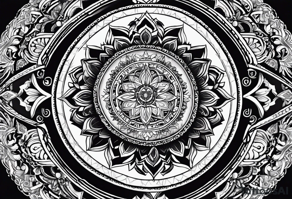 Combine intricate mandala patterns with religious symbols representing your faith at the center. This can create a visually stunning and spiritually meaningful tattoo. tattoo idea