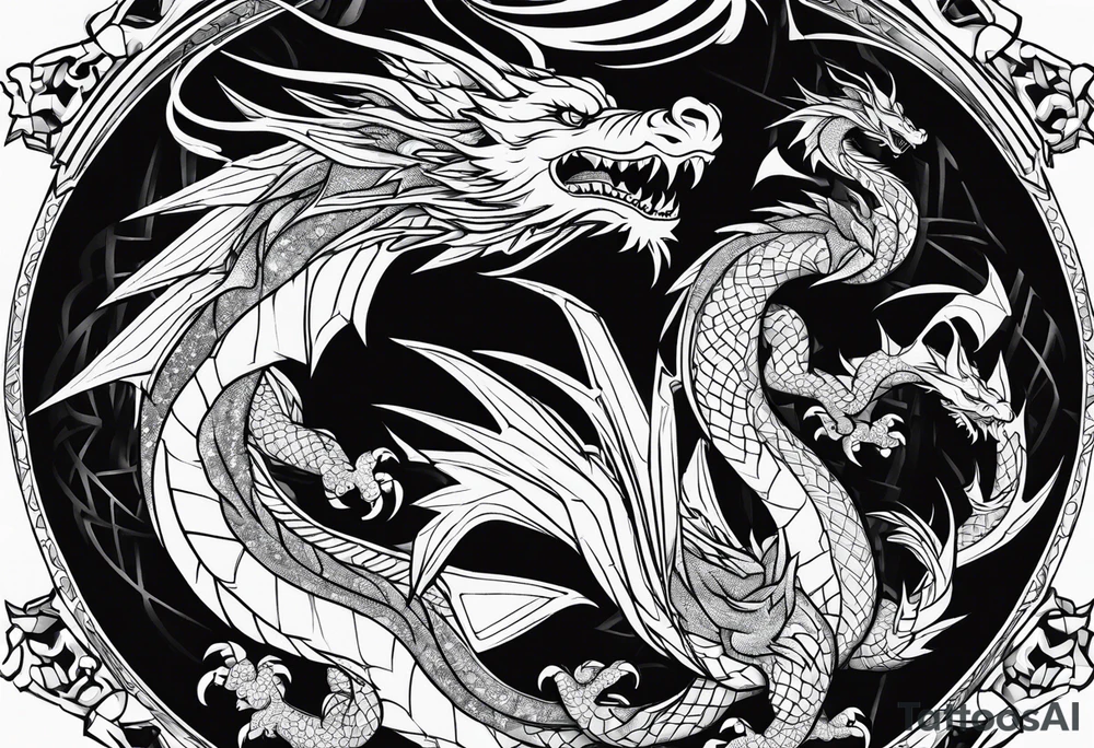 roaring dragons tattoo idea