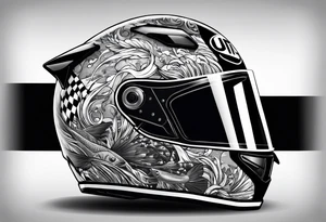 Race helmet with #2 and fishing tattoo idea