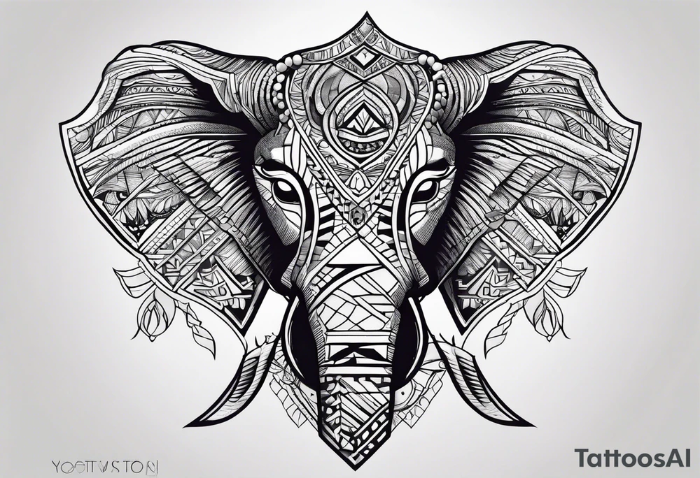 african, cultural, chest tattoo tattoo idea