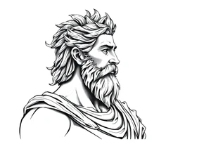 GREEK GOD LOOKING OVER HIS EMPIRE tattoo idea
