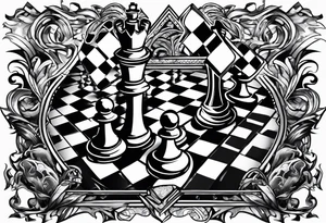 strip made of chess pieces tattoo idea