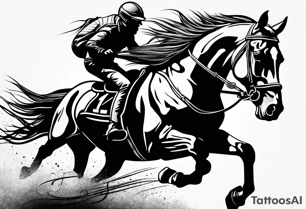Horse drawn using simple lines tattoo idea