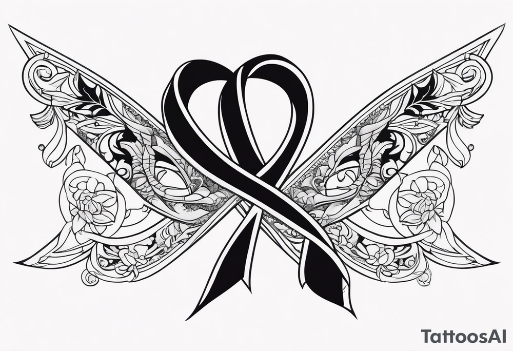 cancer ribbon tattoo idea