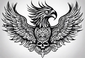 Phoenix mexican skullstyle tattoo idea