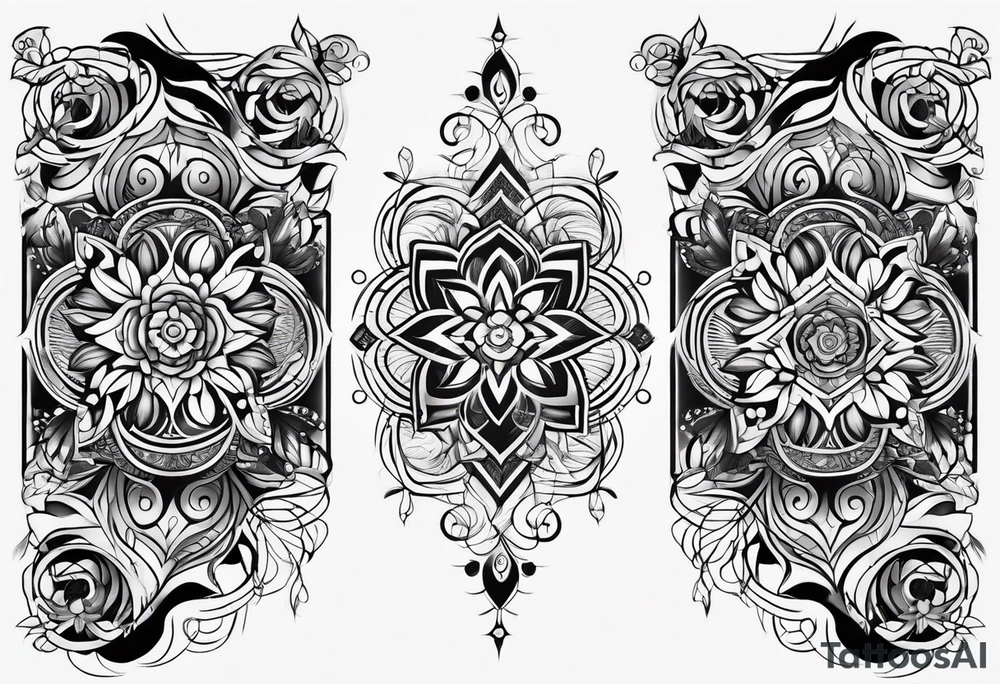 dark ornament arm tattoo idea