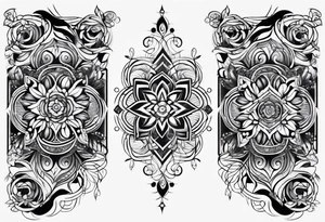 dark ornament arm tattoo idea
