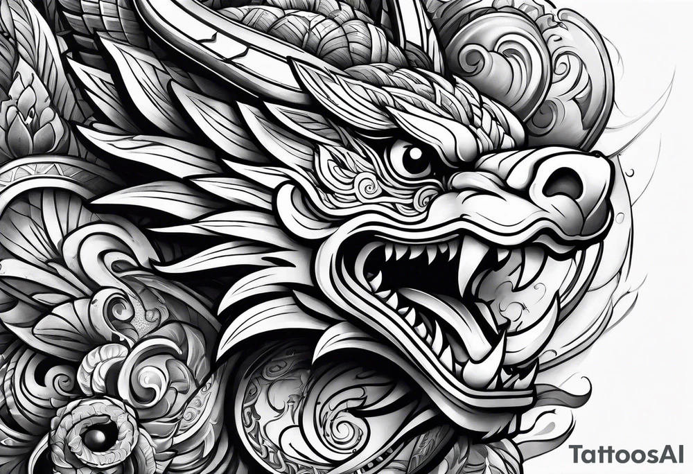 quetzalcoatl sleeve tattoo idea