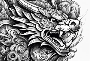 quetzalcoatl sleeve tattoo idea