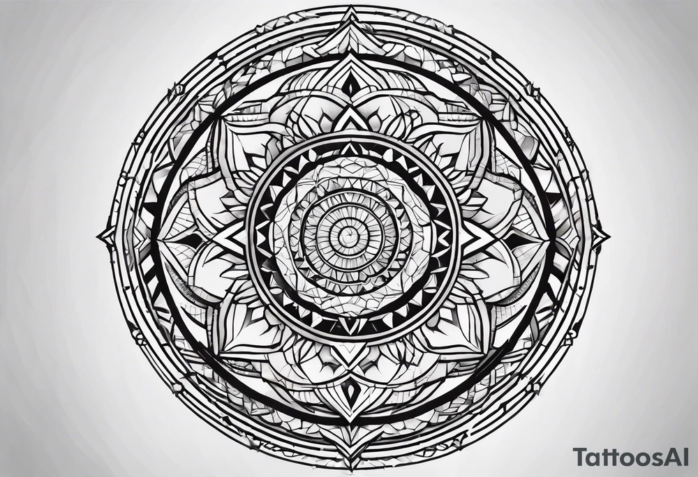 geometric circle tattoo idea