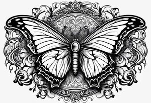 Butterfly with Batman logo tattoo idea