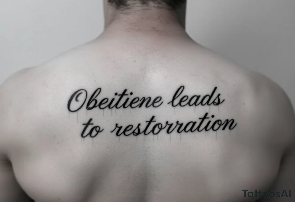 Obedience leads to restoration (saying) wrote in cursive tattoo idea