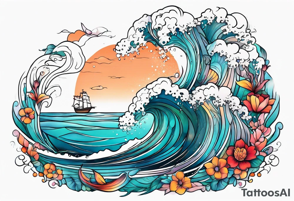 calm sea tattoo idea