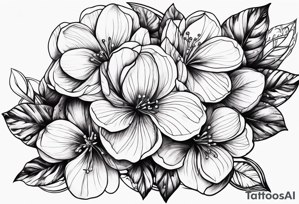 Violet flower tattoo idea