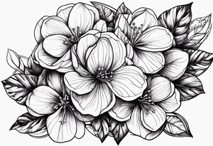 Violet flower tattoo idea
