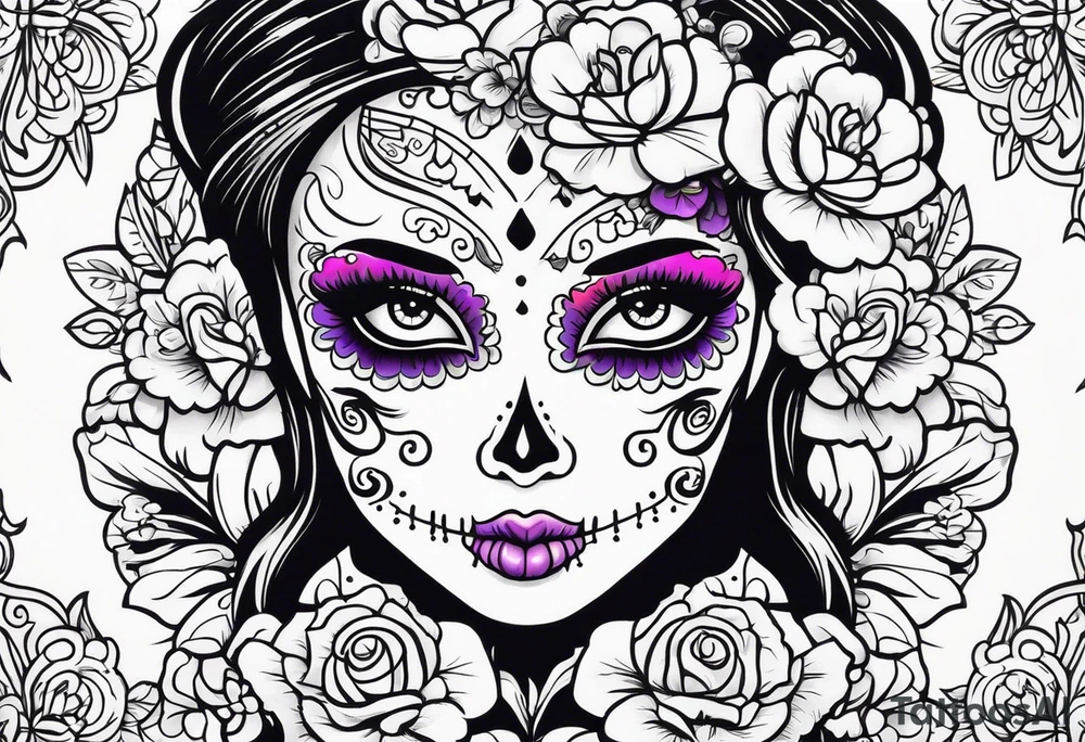 muertos style girls tattoo idea