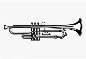 trombone and camera drawn with a single line tattoo idea