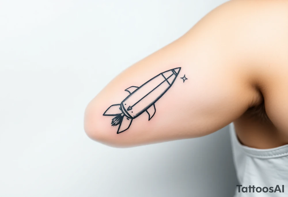 Rocket/spaceship with a twinkling star tattoo idea