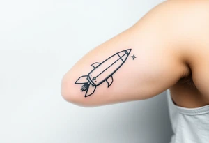 Rocket/spaceship with a twinkling star tattoo idea