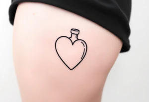 Heart shape bottle tattoo idea