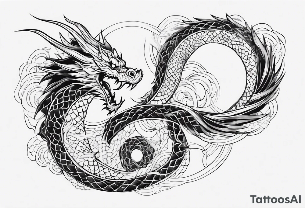 Fine like dragon wrapping around the back of knee tattoo idea