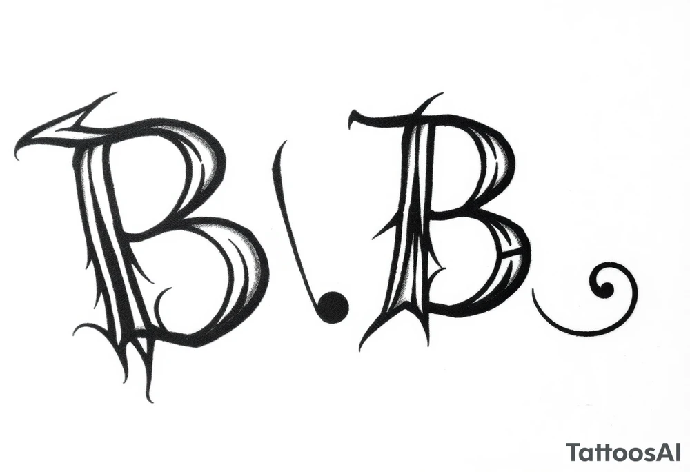 The letters "BB", with the letters overlapping, make it look artsy tattoo idea