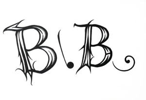 The letters "BB", with the letters overlapping, make it look artsy tattoo idea