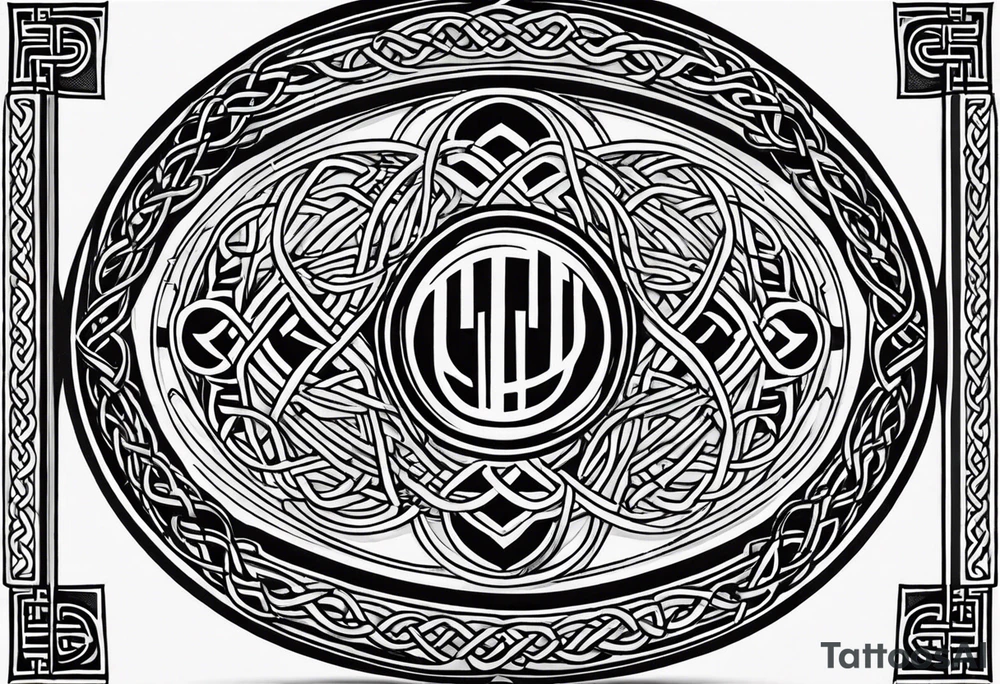 Scottish Munro emblem with Celtic knots around it tattoo idea Scottish Munro emblem with Celtic knots around it tattoo idea