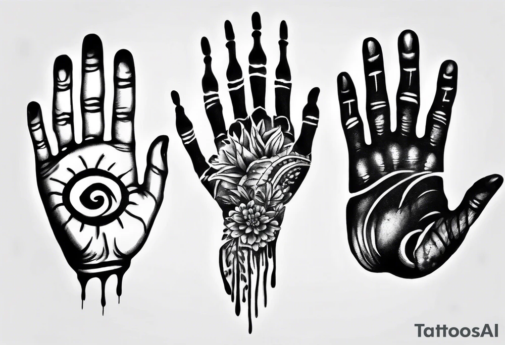 Everything is Quiet Now inside Handprint tattoo idea