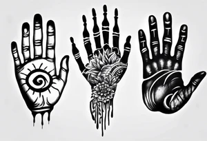 Everything is Quiet Now inside Handprint tattoo idea