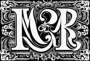 letters: "MRBG" underlined, equally separated
simple, clear, plain, unadorned, no background tattoo idea