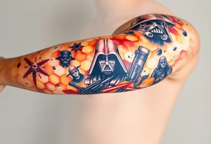 Honey combs with starwars characters tattoo idea