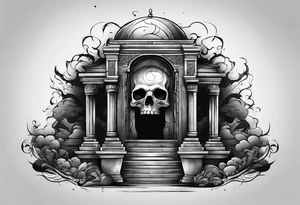 Tomb with smoke tattoo idea