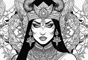 kali, alien goddess, valkrye, pirate, zenza, lotus, wing, pachamama, skull, black panthe tattoo idea