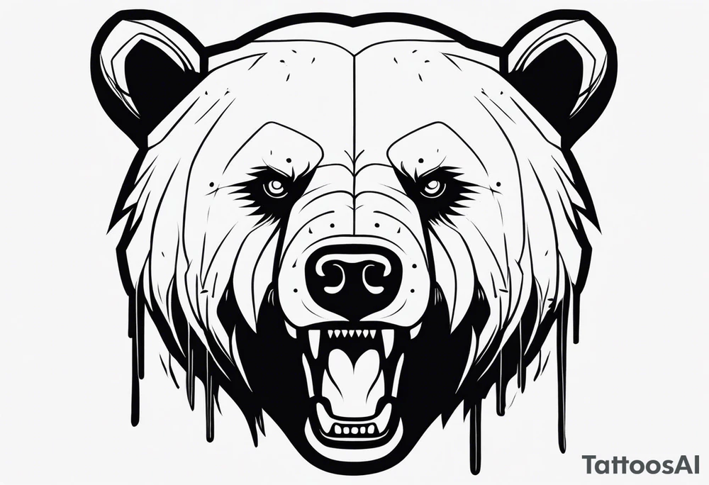 bear face scary tattoo idea