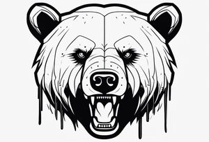 bear face scary tattoo idea