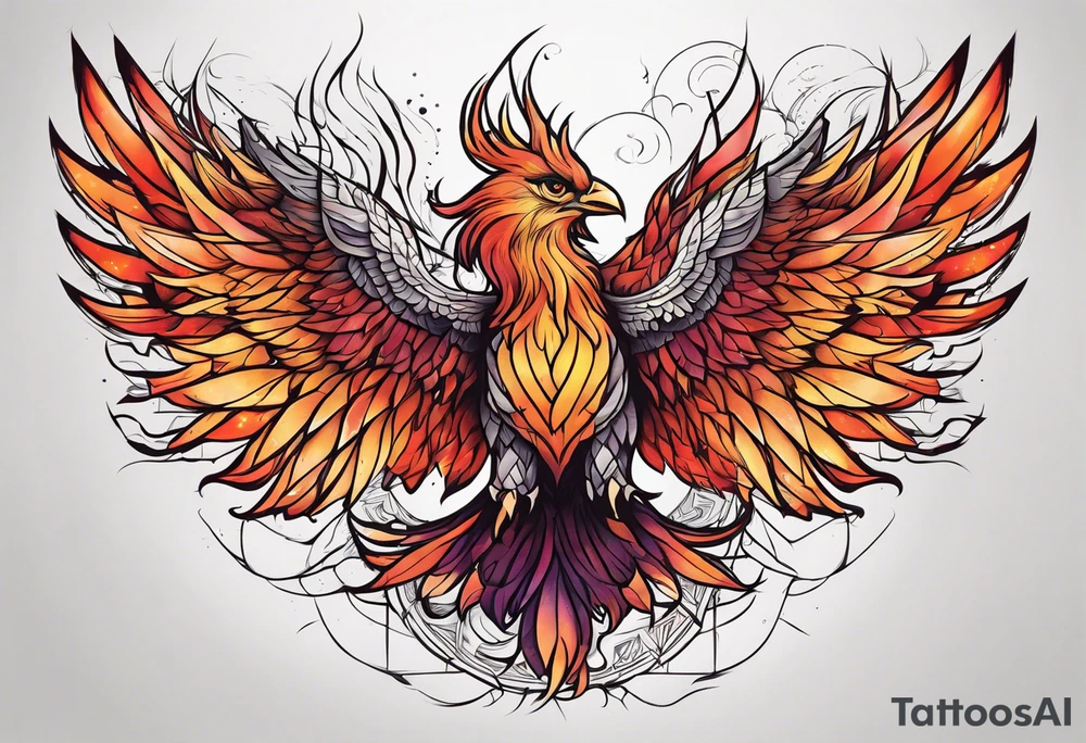 Phoenix rising from the ashes tattoo idea