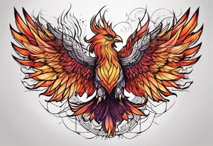 Phoenix rising from the ashes tattoo idea