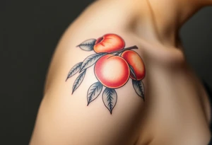 Peaches on tree tattoo idea