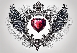 A heart shaped skeleton key tattoo idea