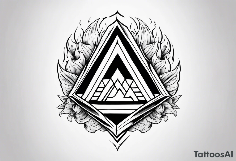 Valhalla shield valknut sword axe flames clouds tattoo idea Valhalla shield valknut sword axe flames clouds tattoo idea