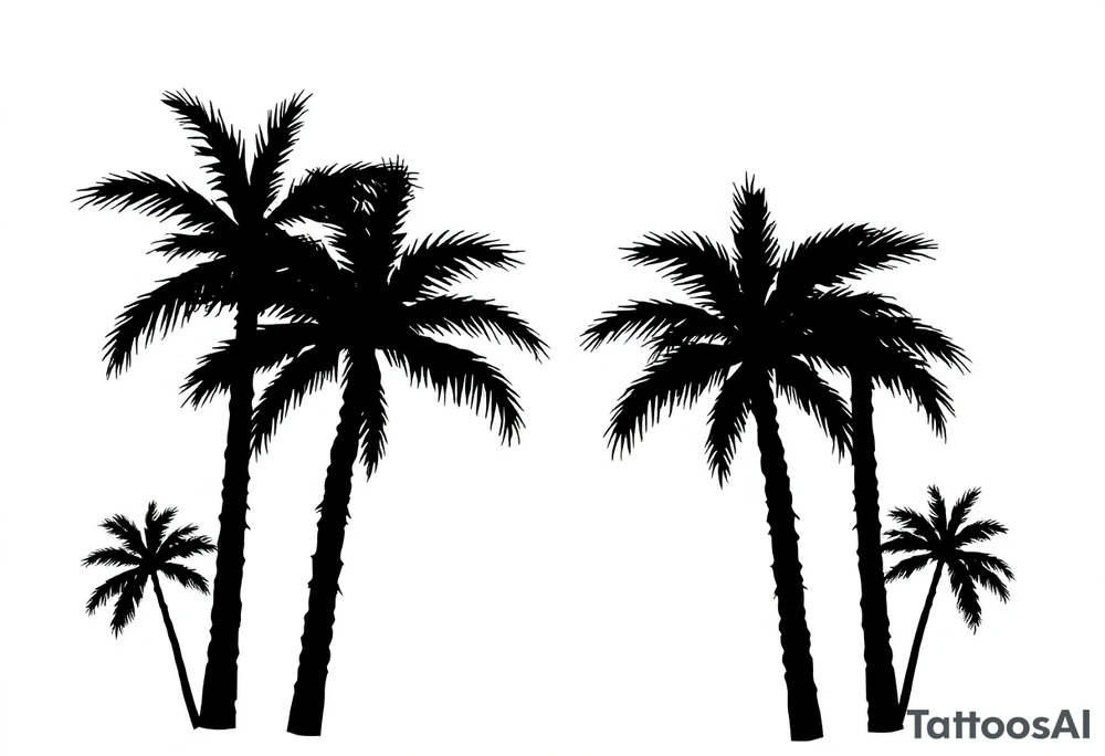 Palm trees, silhouette,  florida tattoo idea