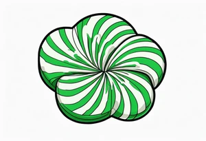 a peppermint candy with green swirls tattoo idea