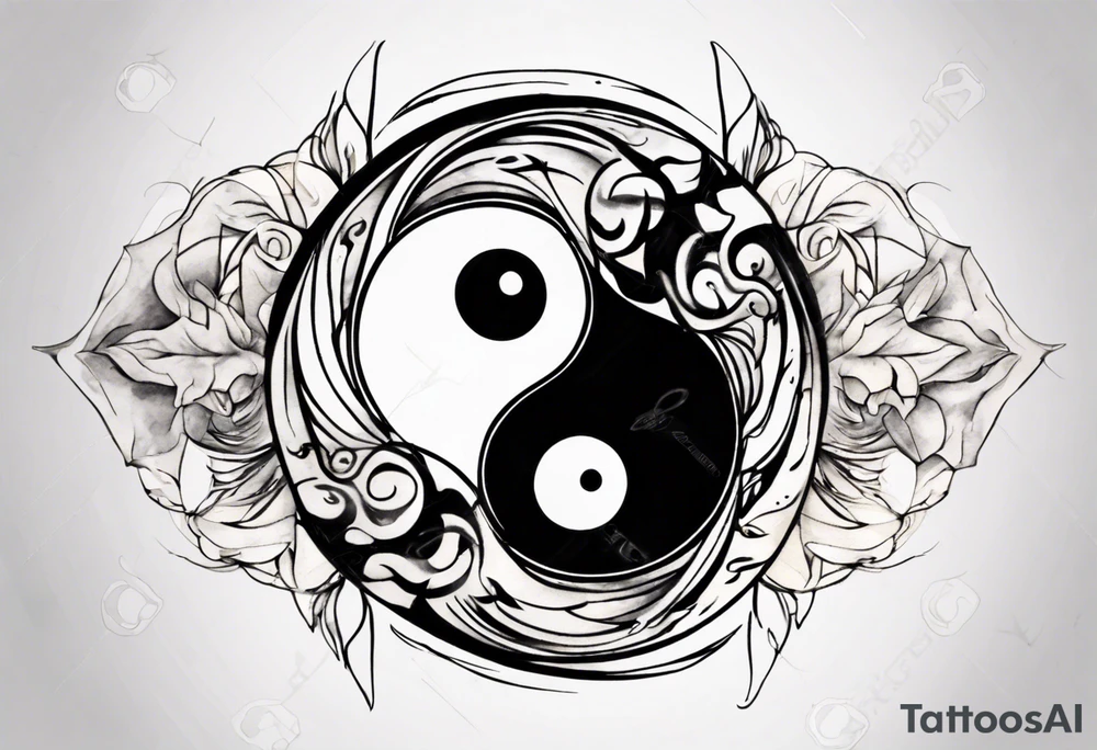 Abstract yin and Yang tattoo idea